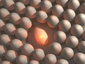 We help your products stand out in the market like this special egg glowing amidst a sea of ordinary white eggs.